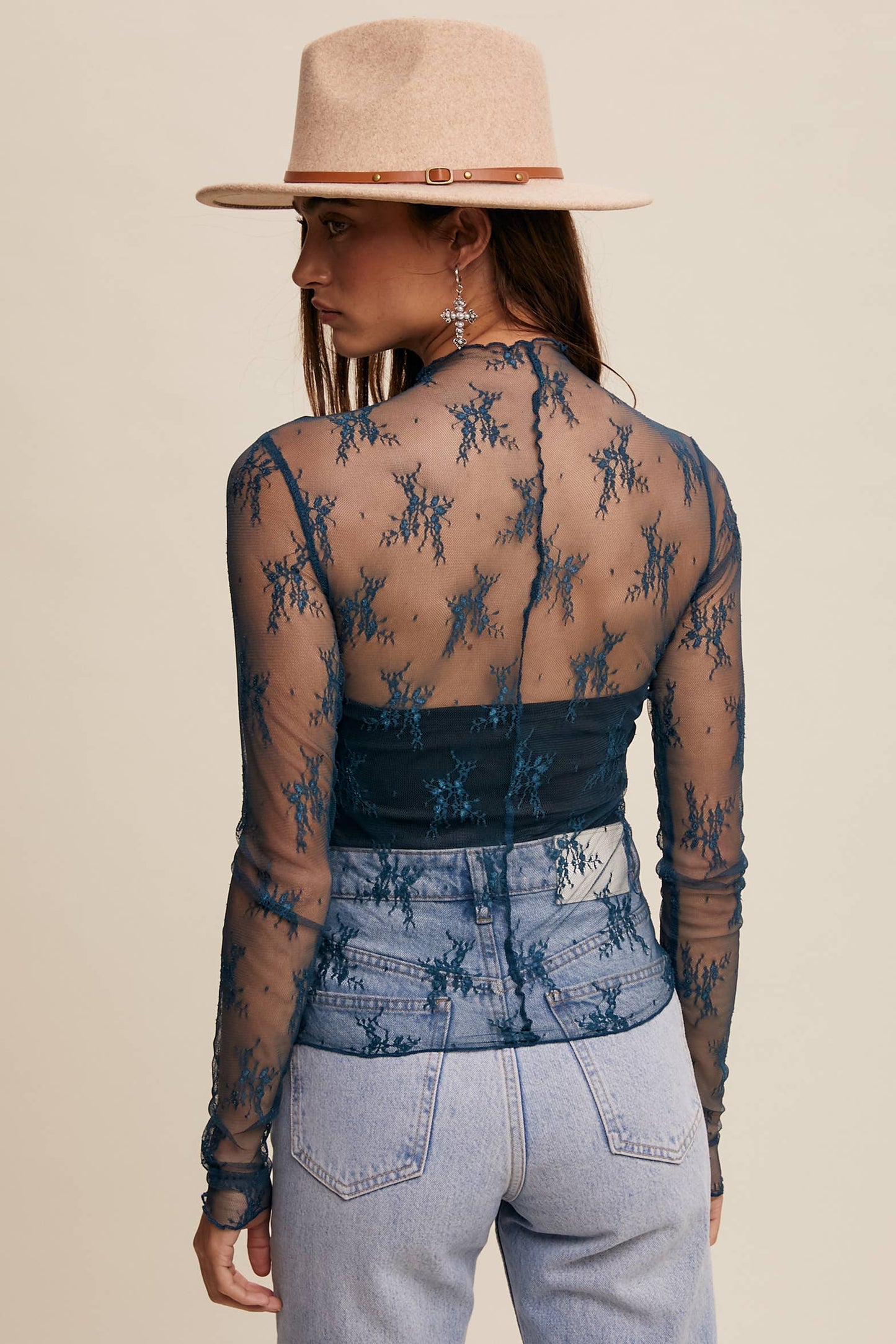 Sheer Lace Long sleeve