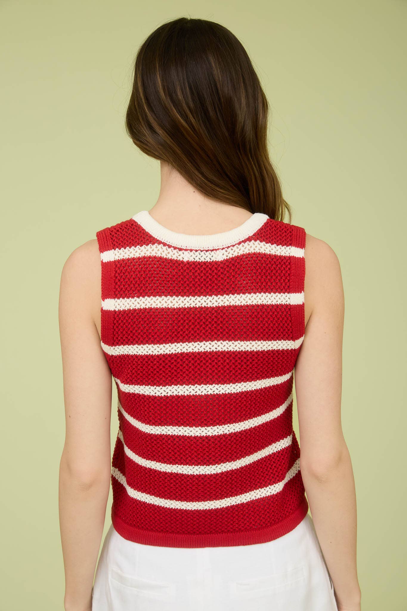 Laurel stripe button Knit Vest