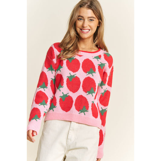 Strawberry jam pullover sweater