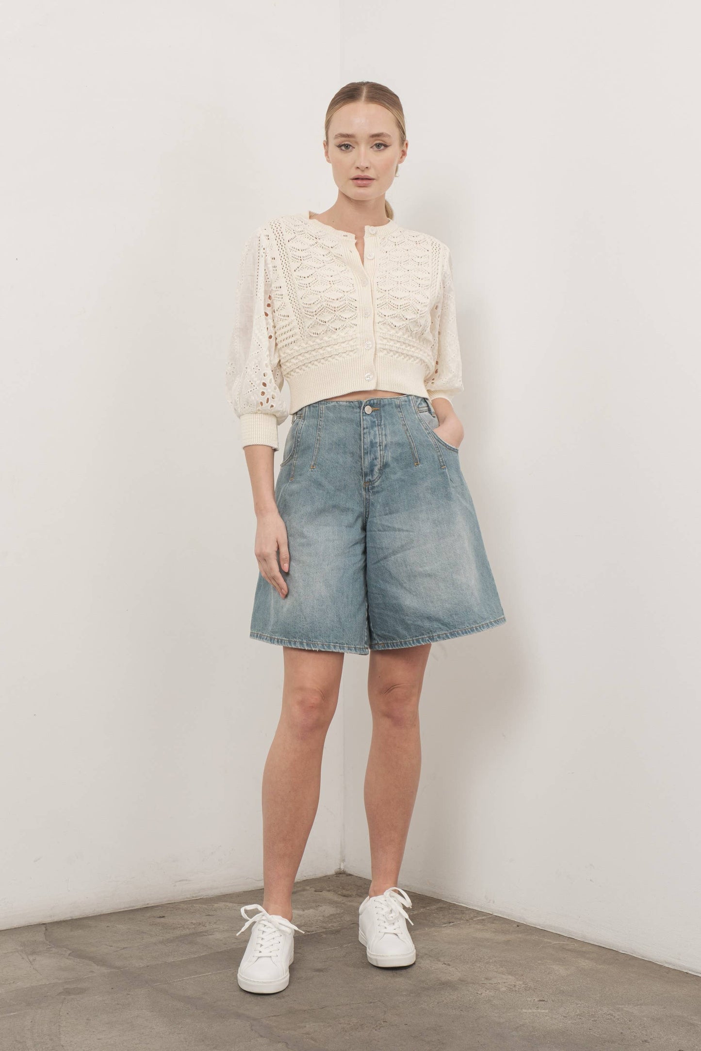 Jerry 3/4 sleeve cardigan /Top