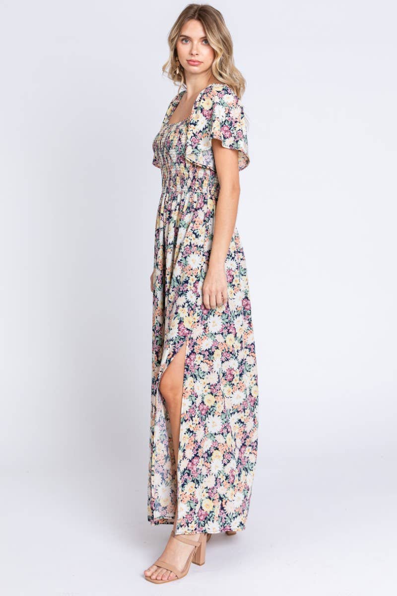 Femme Floral Printed Maxi Dress