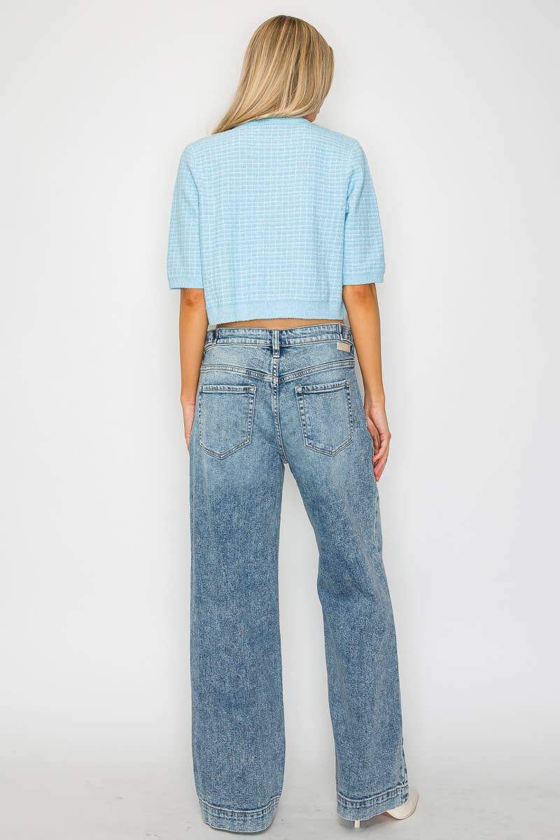 Artemis Vintage ADJUSTABLE WAISTBAND HIGH RISE BAGGY WIDE JEANS