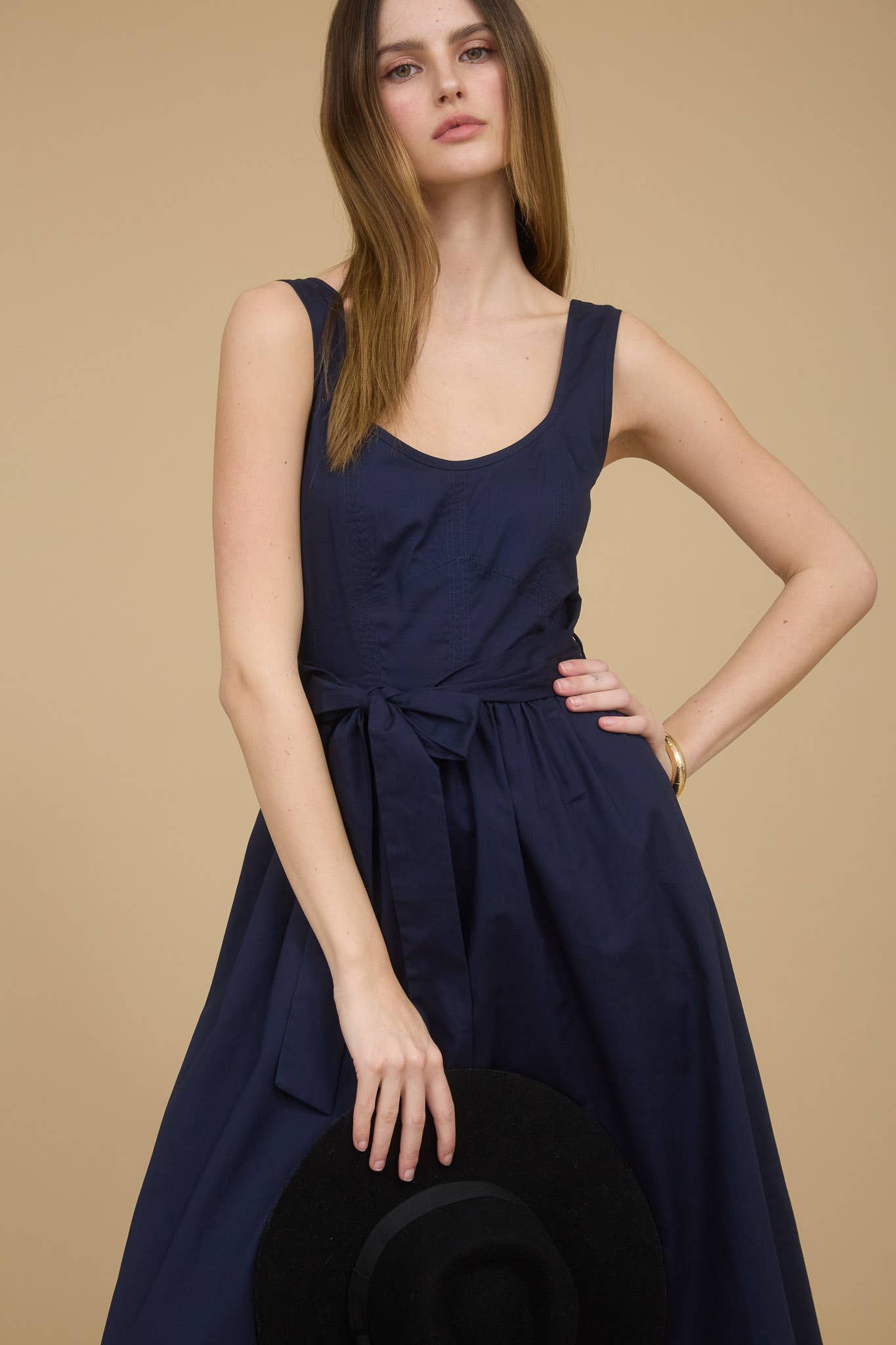 Never better A-line midi bow dress