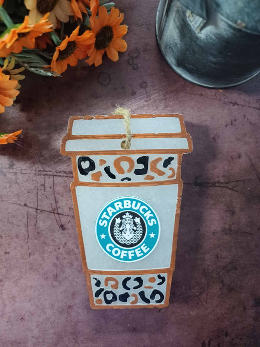 Latte Leopard Car Freshie