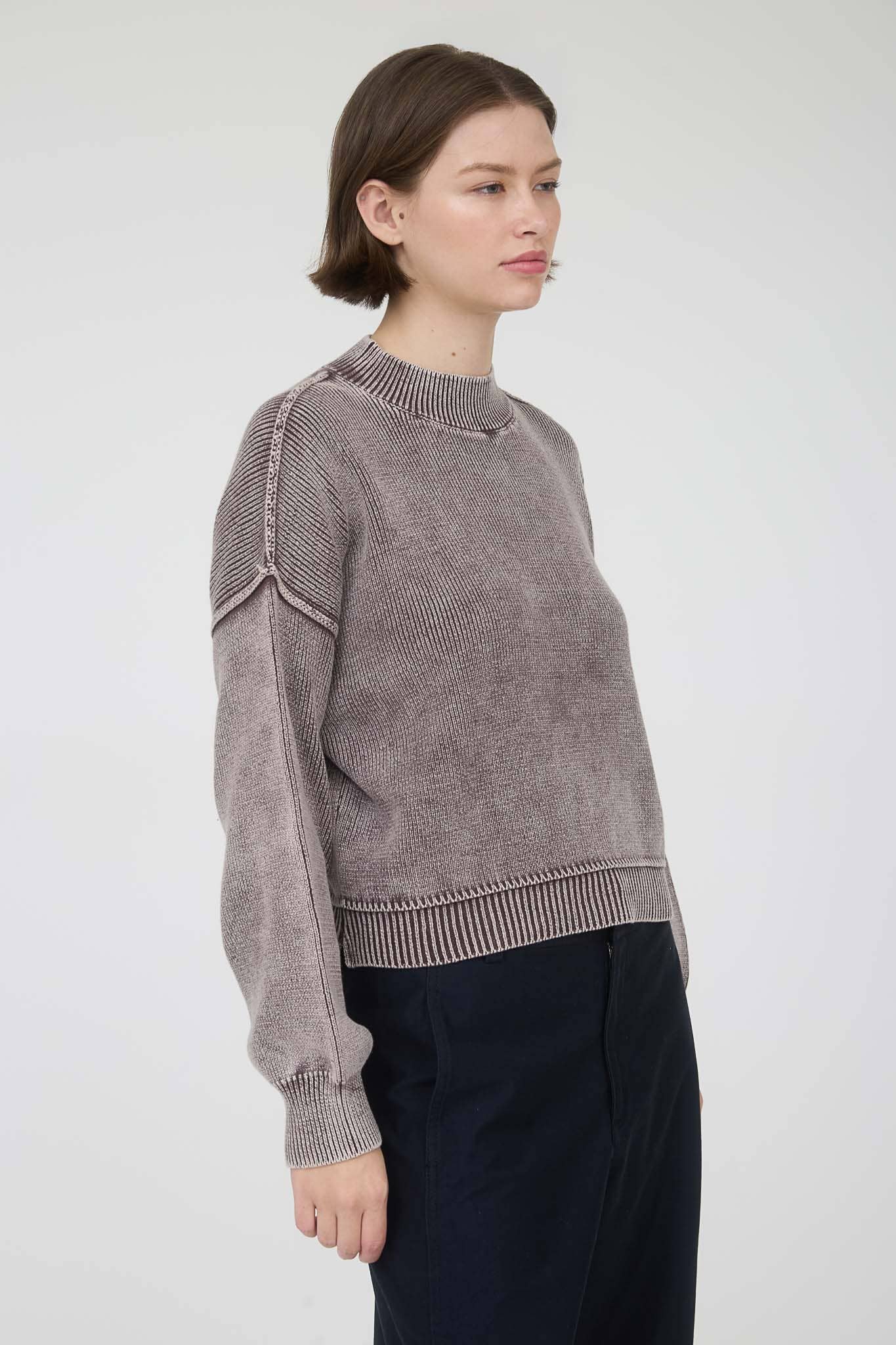 End Game Mineral washed knit pullover sweater