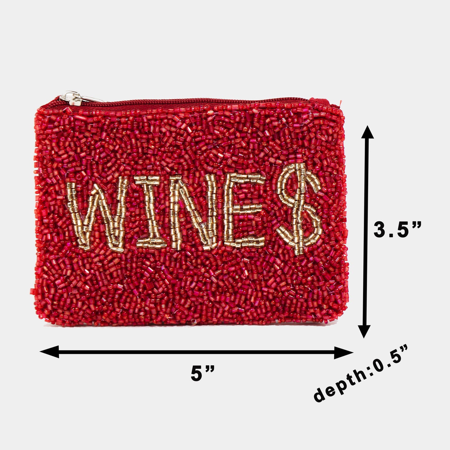 Wine $ Seed Beaded Coin Purse