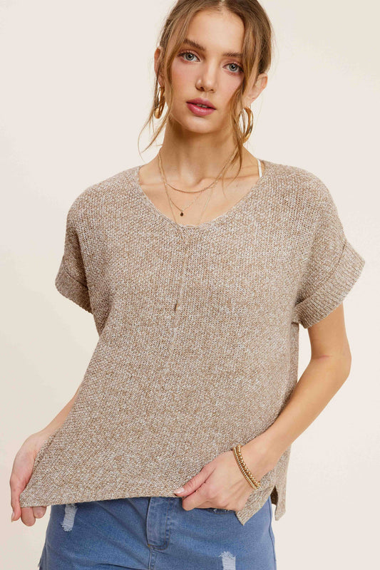Sara Lightweight Textured Pullover Sweater top