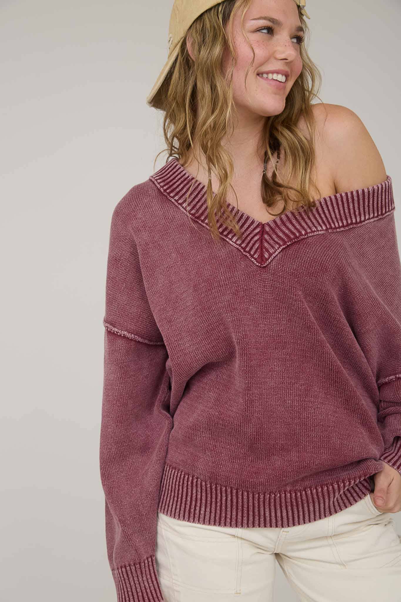 Brooklyn washed knit oversized sweater