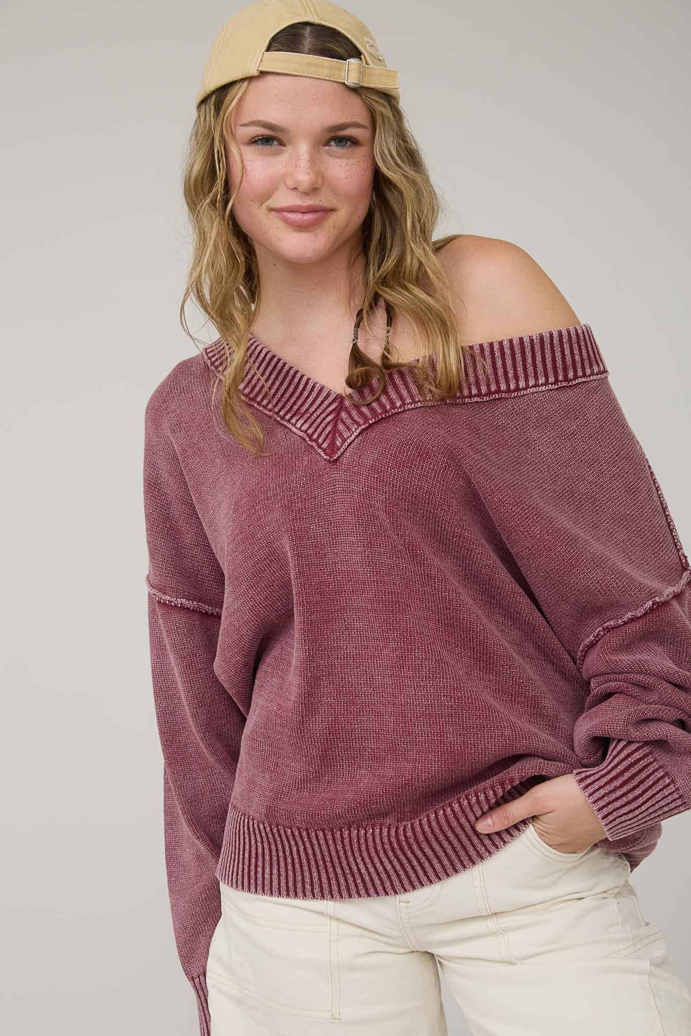 Brooklyn washed knit oversized sweater