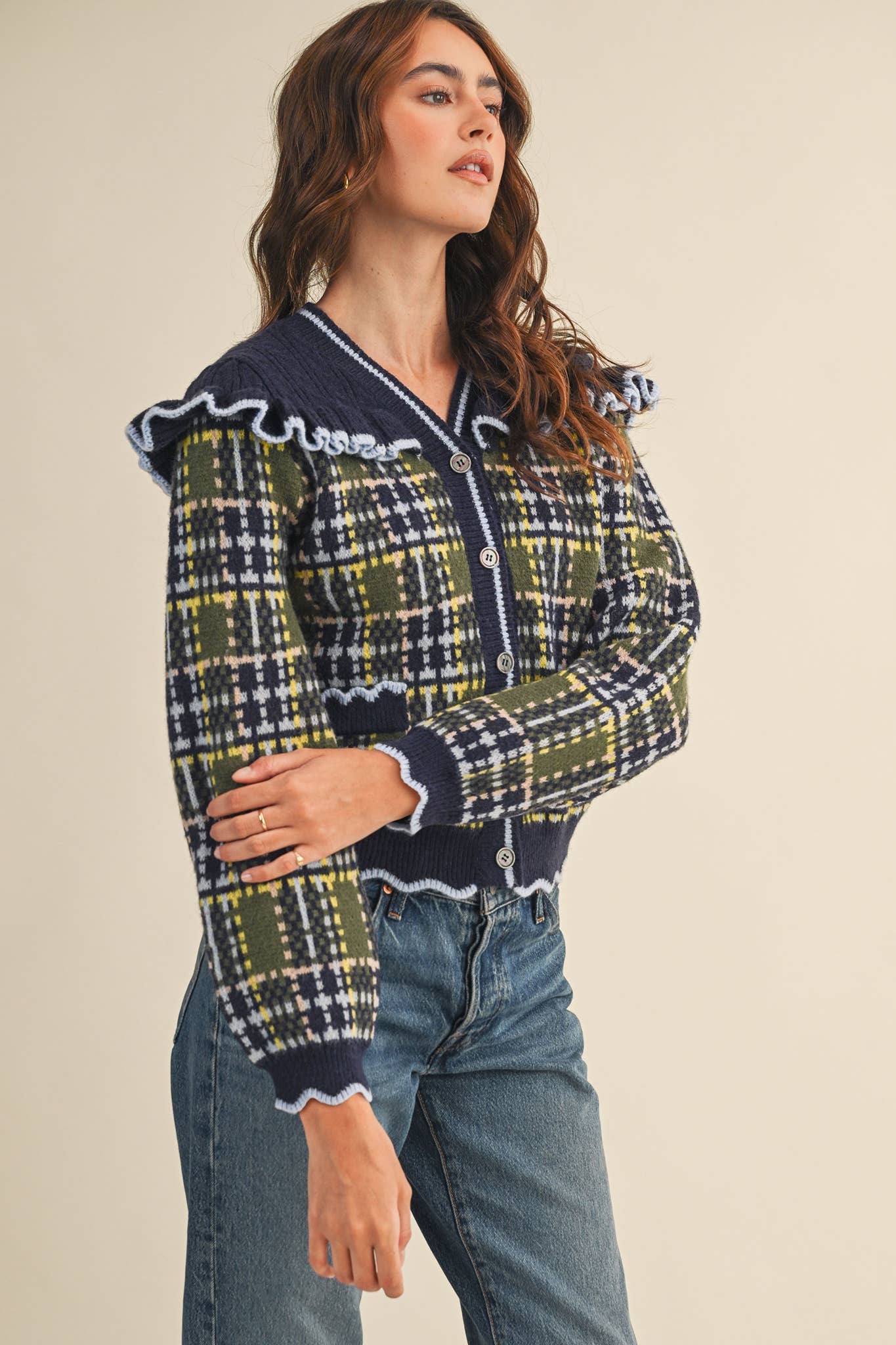 Tilly plaid sweater/cardigan