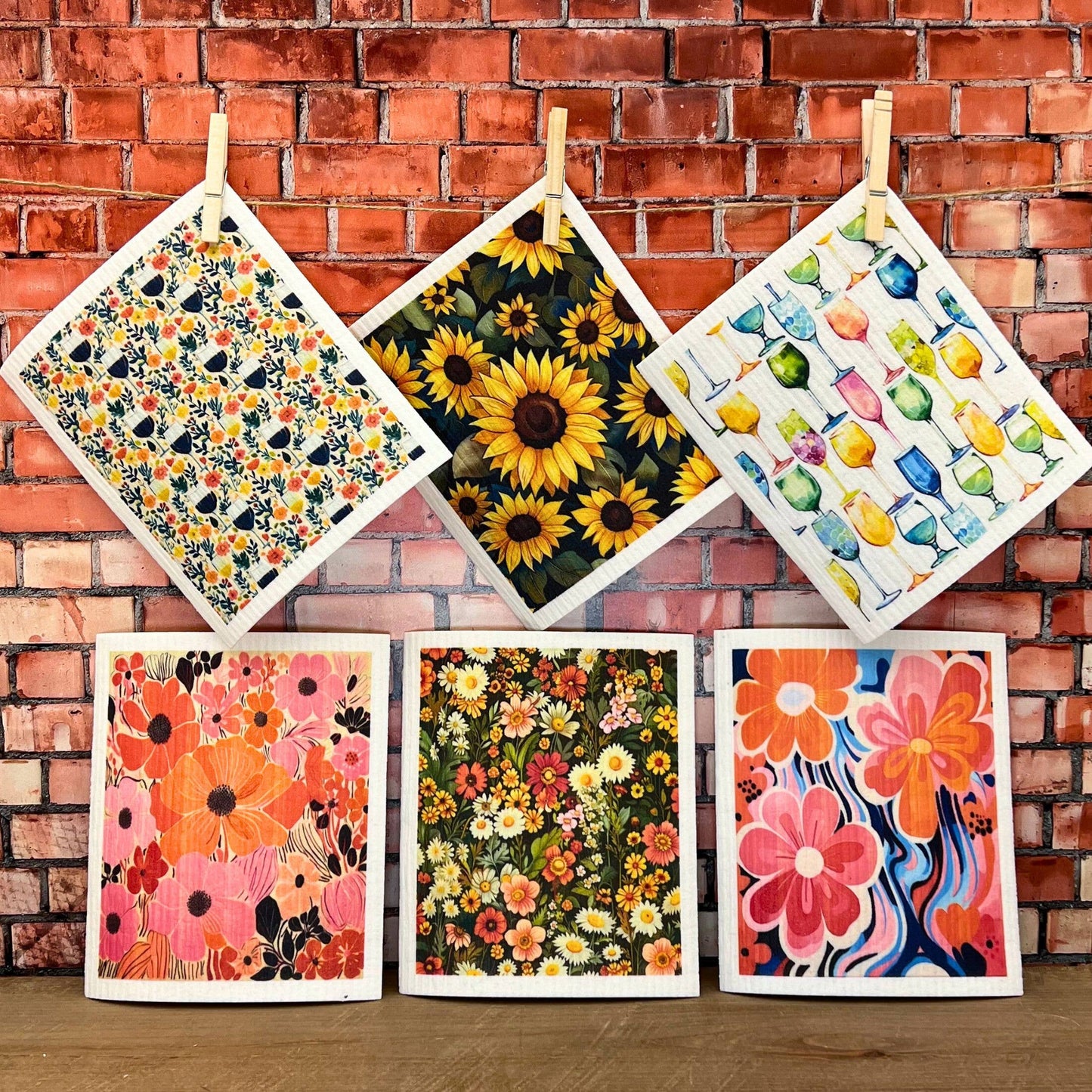 Wildflower Pasture Swedish Dishcloths