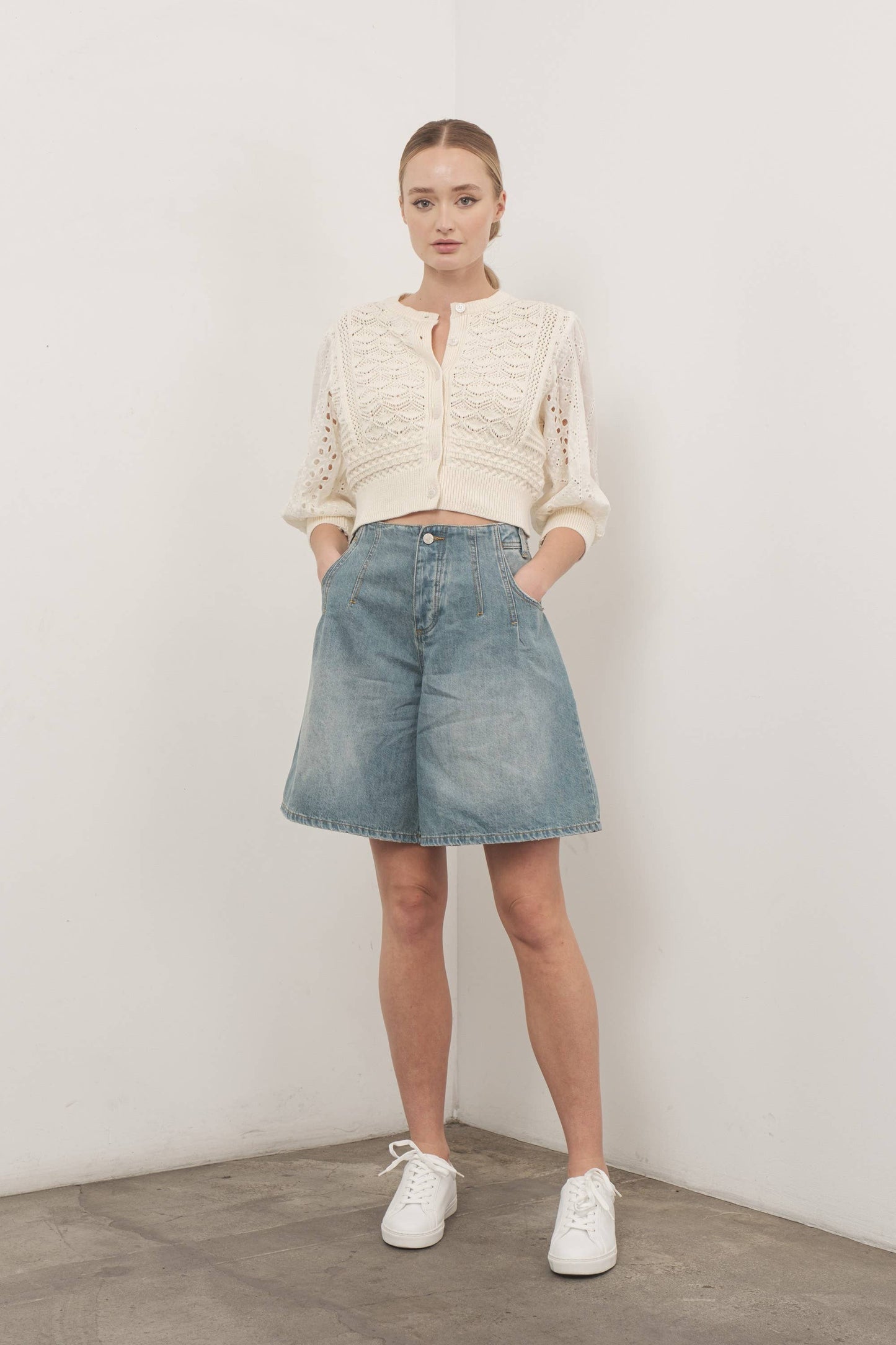 Jerry 3/4 sleeve cardigan /Top