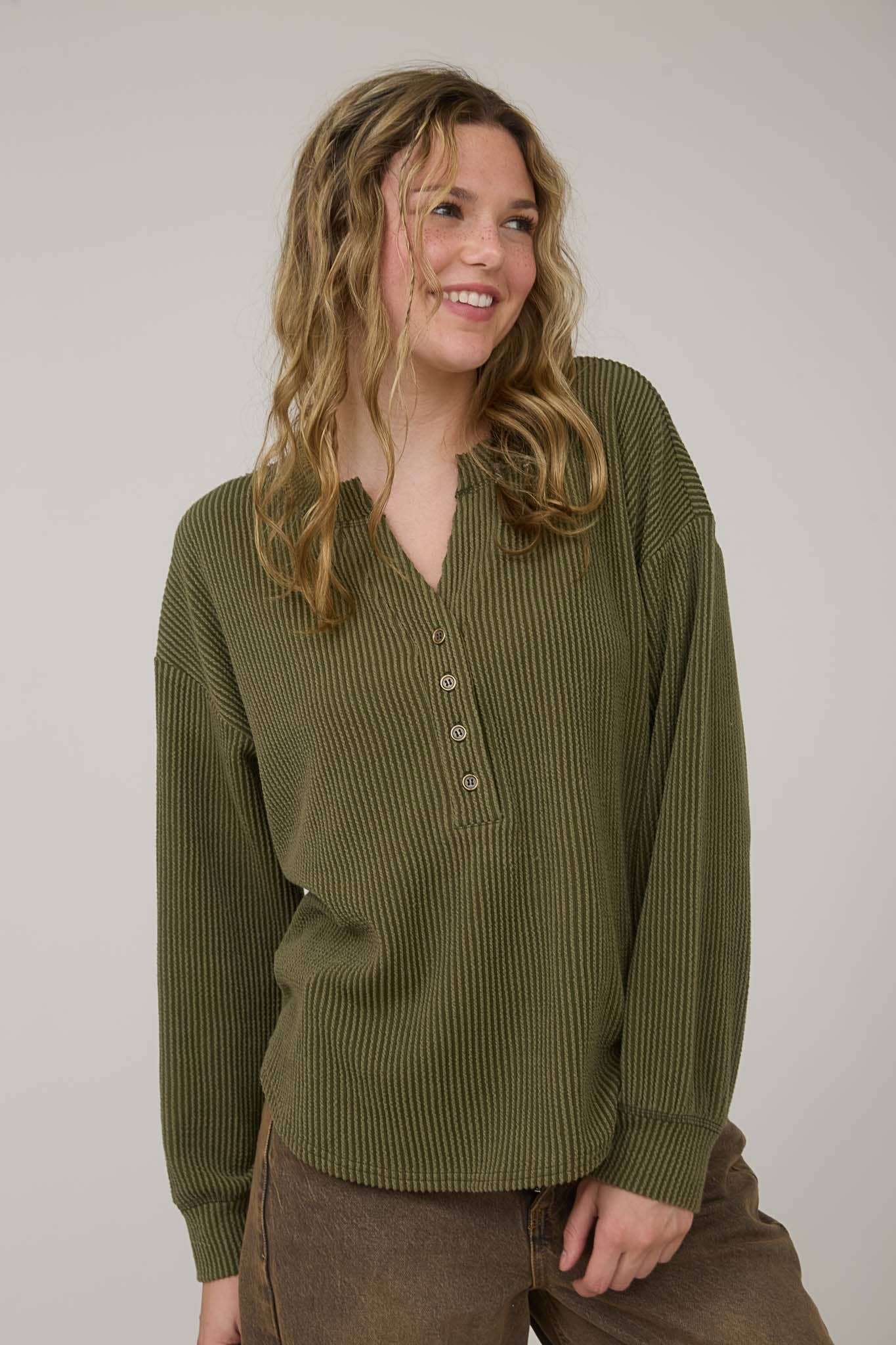 Clean Slate Washed ribbed knit top