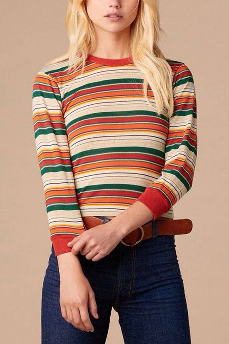 retro feels long sleeve crew neck shirt