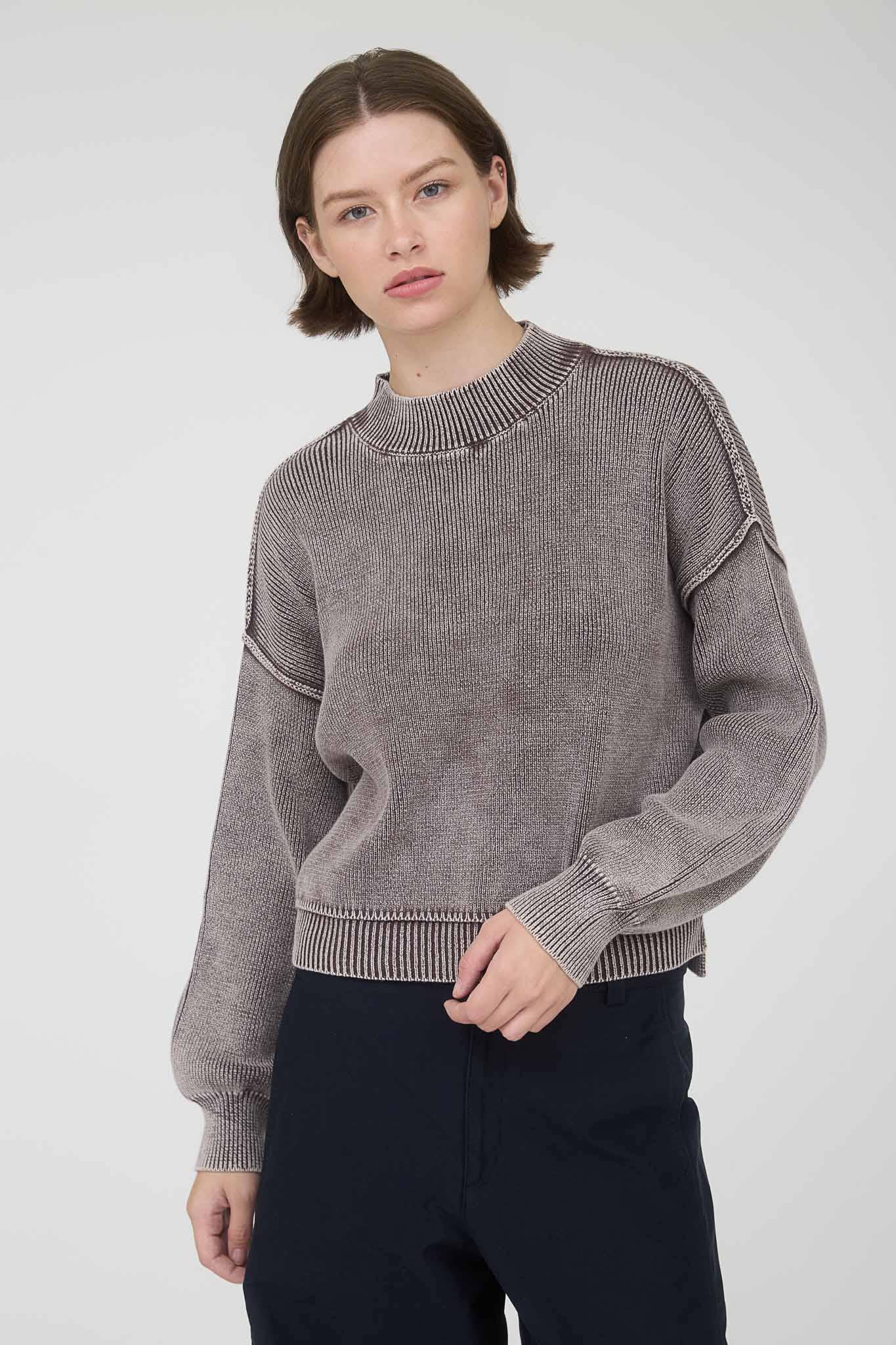 End Game Mineral washed knit pullover sweater