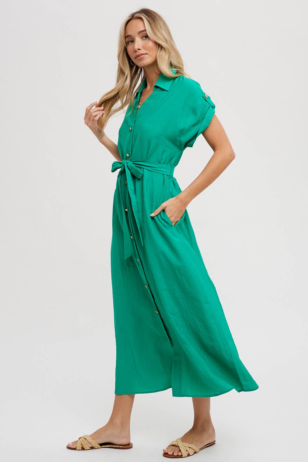 Lewis button down shirt midi dress