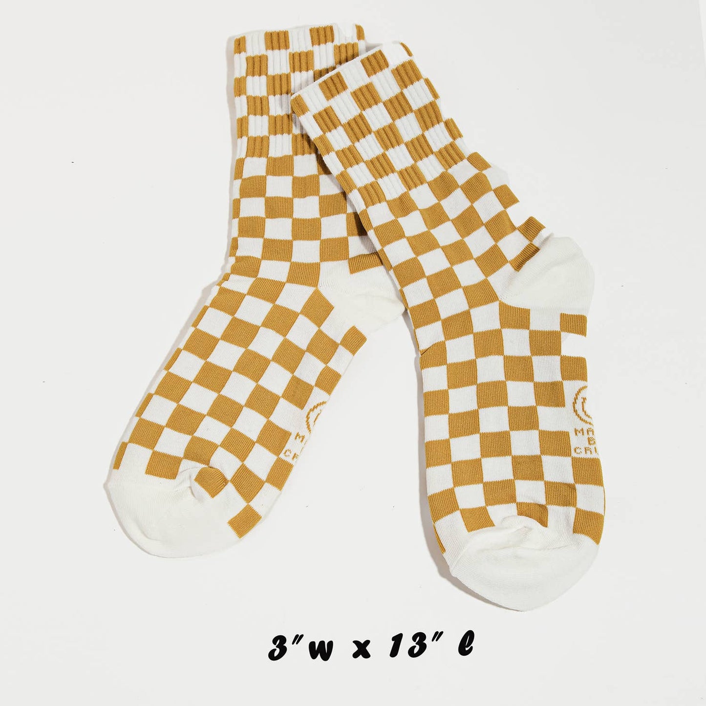 Yellow White Checkered Socks