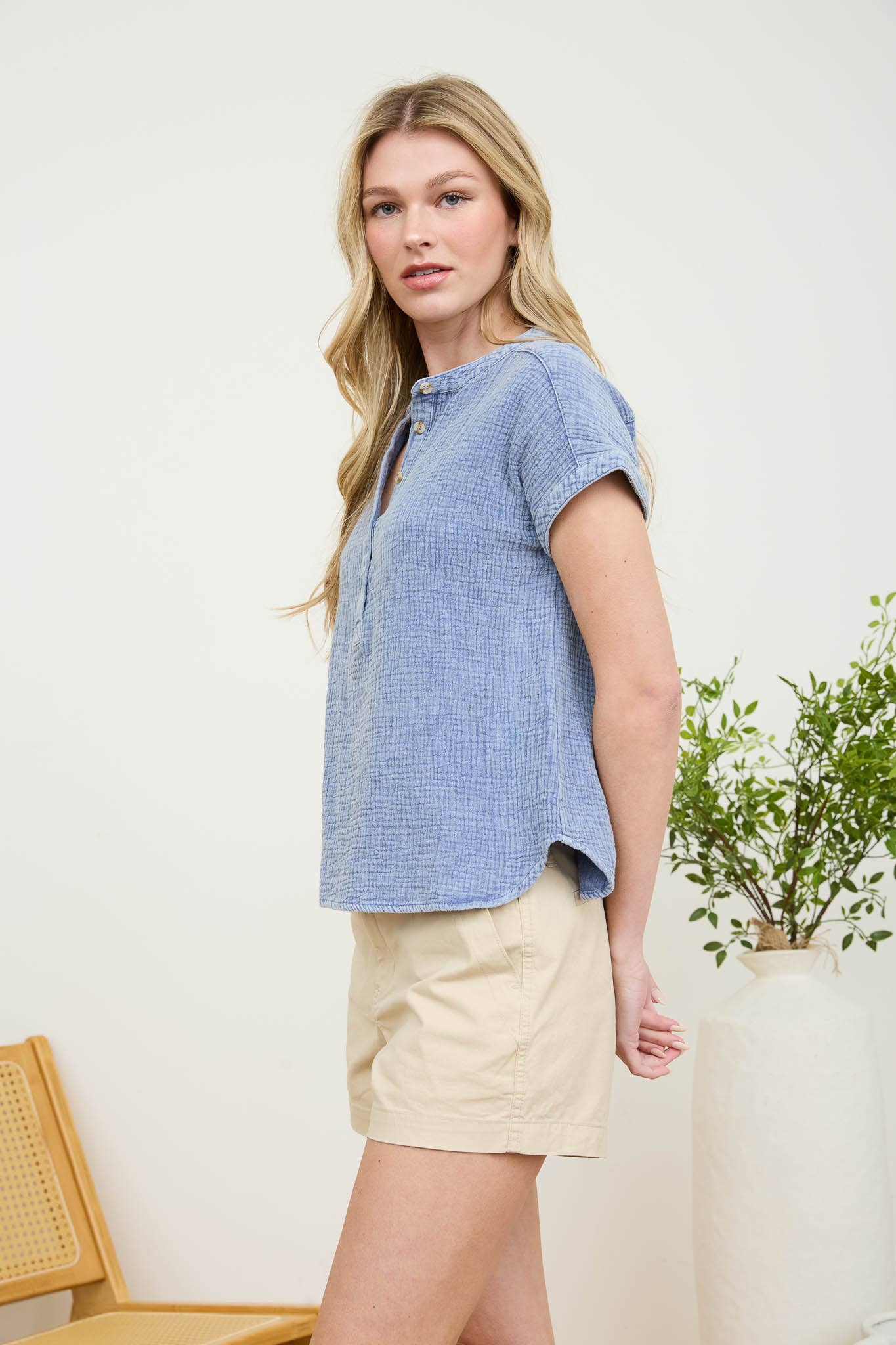 Carly Henley chambray top