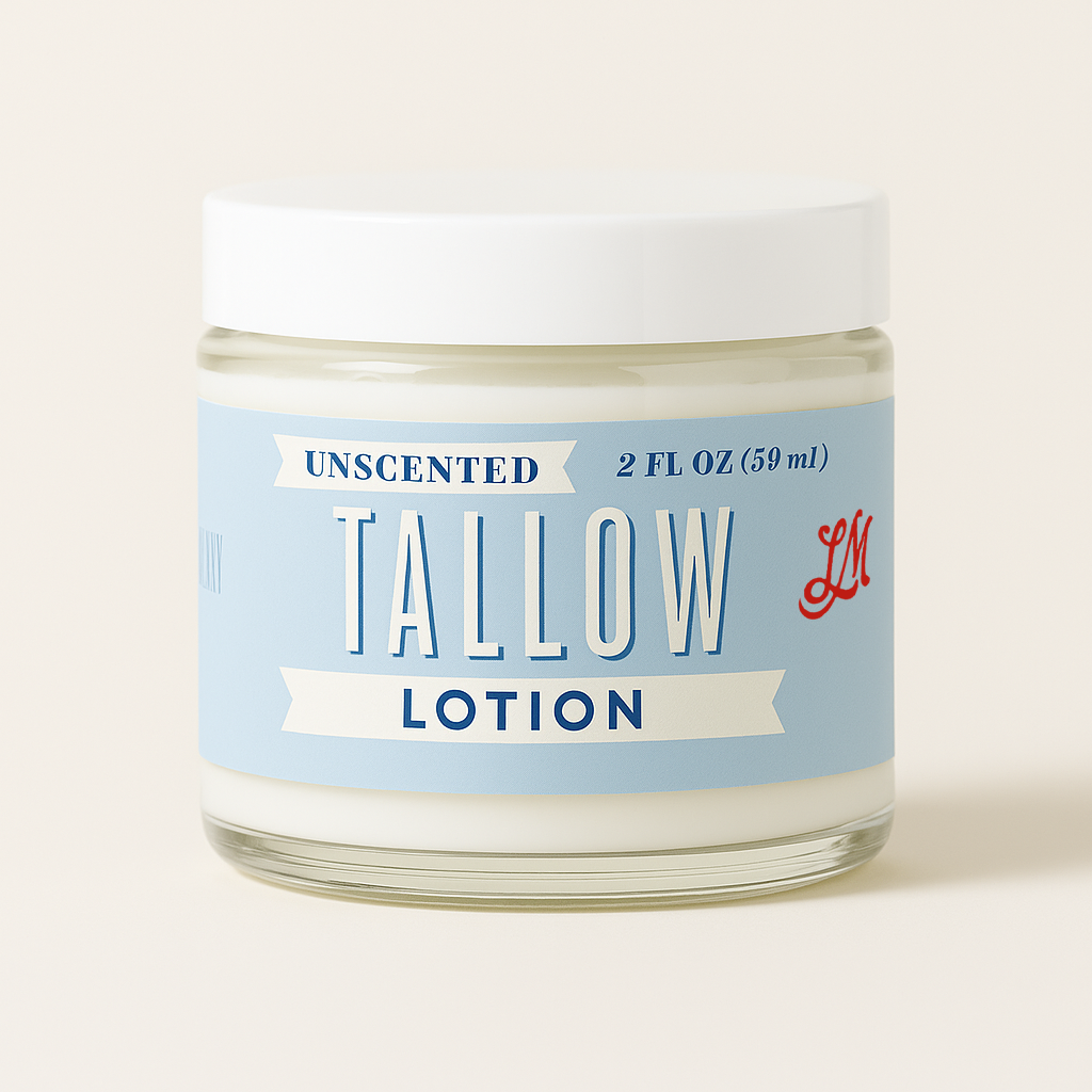 ONLINE EXCLUSIVE Unscented Tallow Skincare Collection | 4-Piece Gift Set | Grass-Fed Tallow Lotion, Body Butter, Balm & Whipped Moisturizer