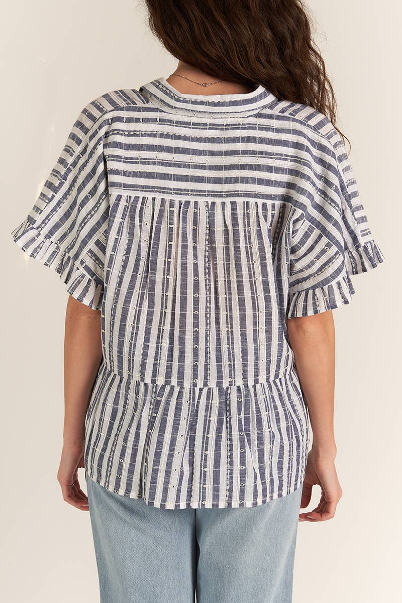 Lainey Stripe Button Down top