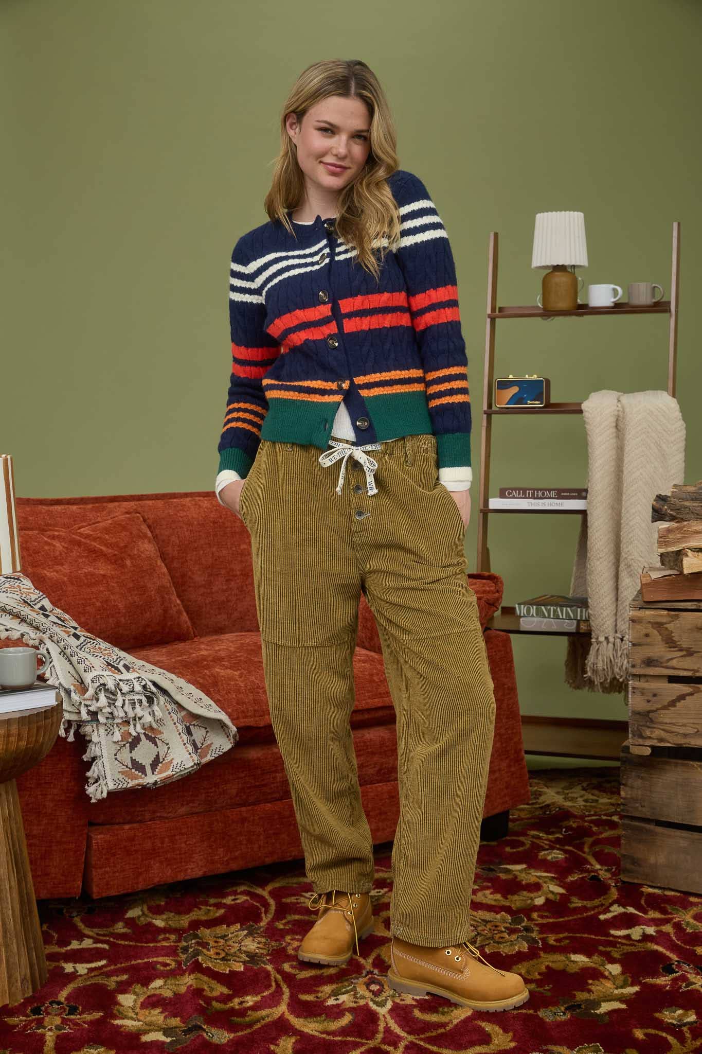 Lila Retro cable knit cardigan/ sweater top