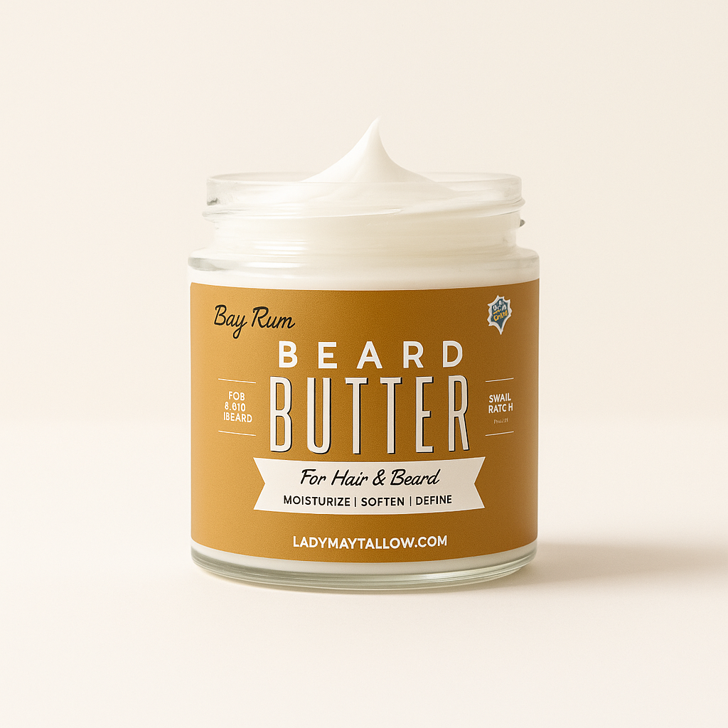 ONLINE EXCLUSIVE Tallow Man Bay Rum Beard + Body Butter | Men's Grooming | Grass-Fed Tallow | 9oz