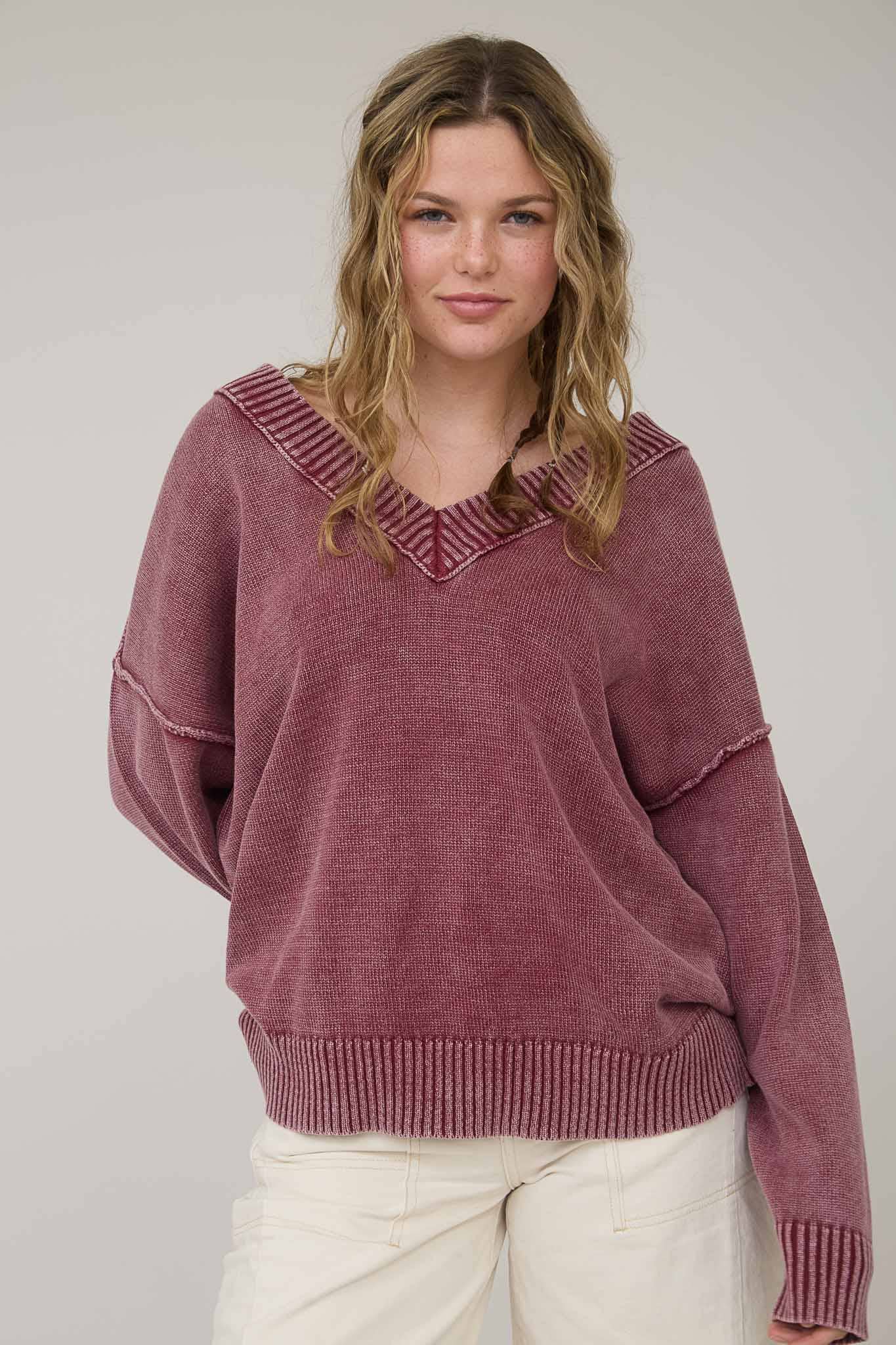 Brooklyn washed knit oversized sweater
