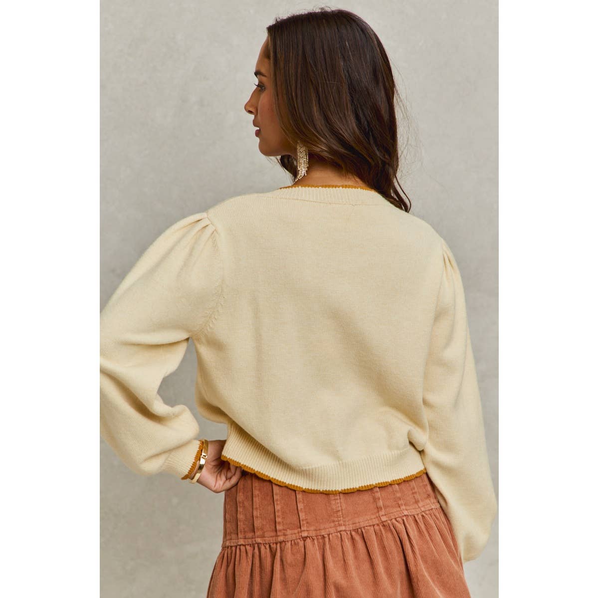 Margo ribbon & rose sweater/cardigan