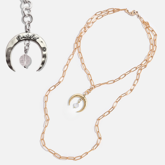 ONLINE EXCLUSIVE - Grateful crescent moon necklace