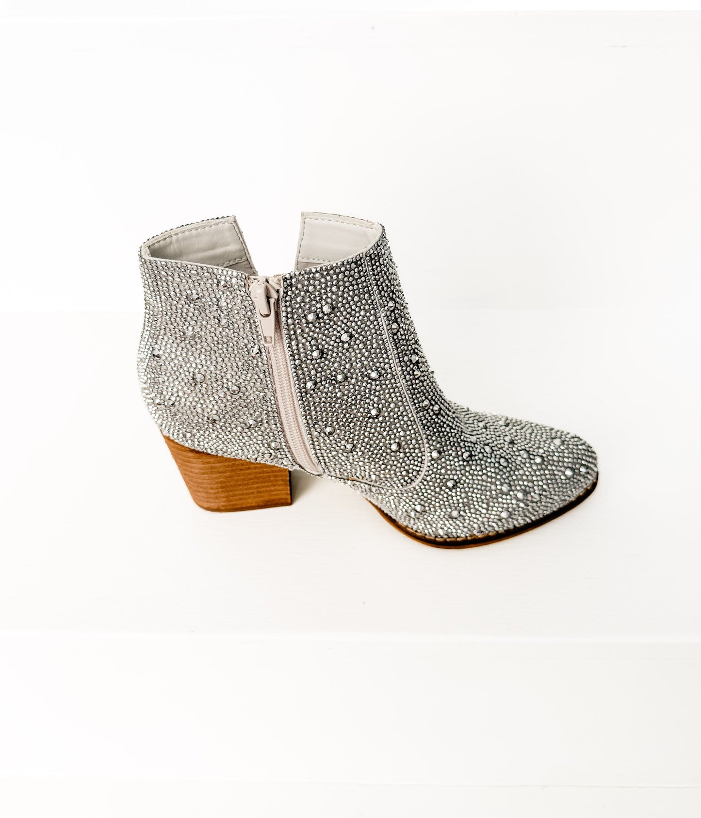 ONLINE EXCLUSIVE Shine Star Rhinestone Bootie in Silver