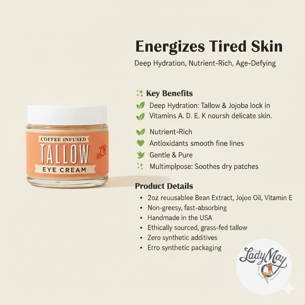 ONLINE EXCLUSIVE Lady May Coffee-Infused Tallow Eye Cream – Brighten, Firm & Revitalize Naturally