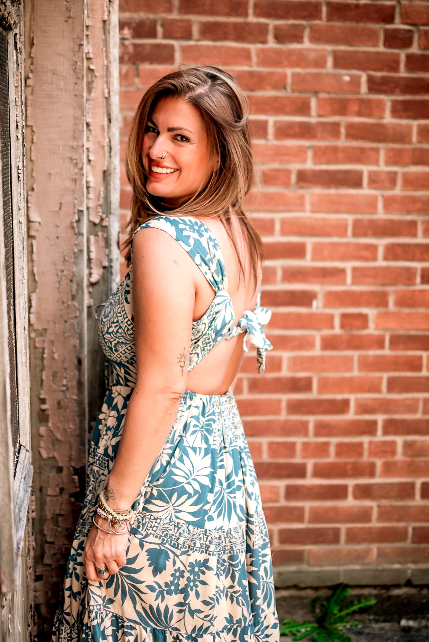 Sundazed open tie back dress