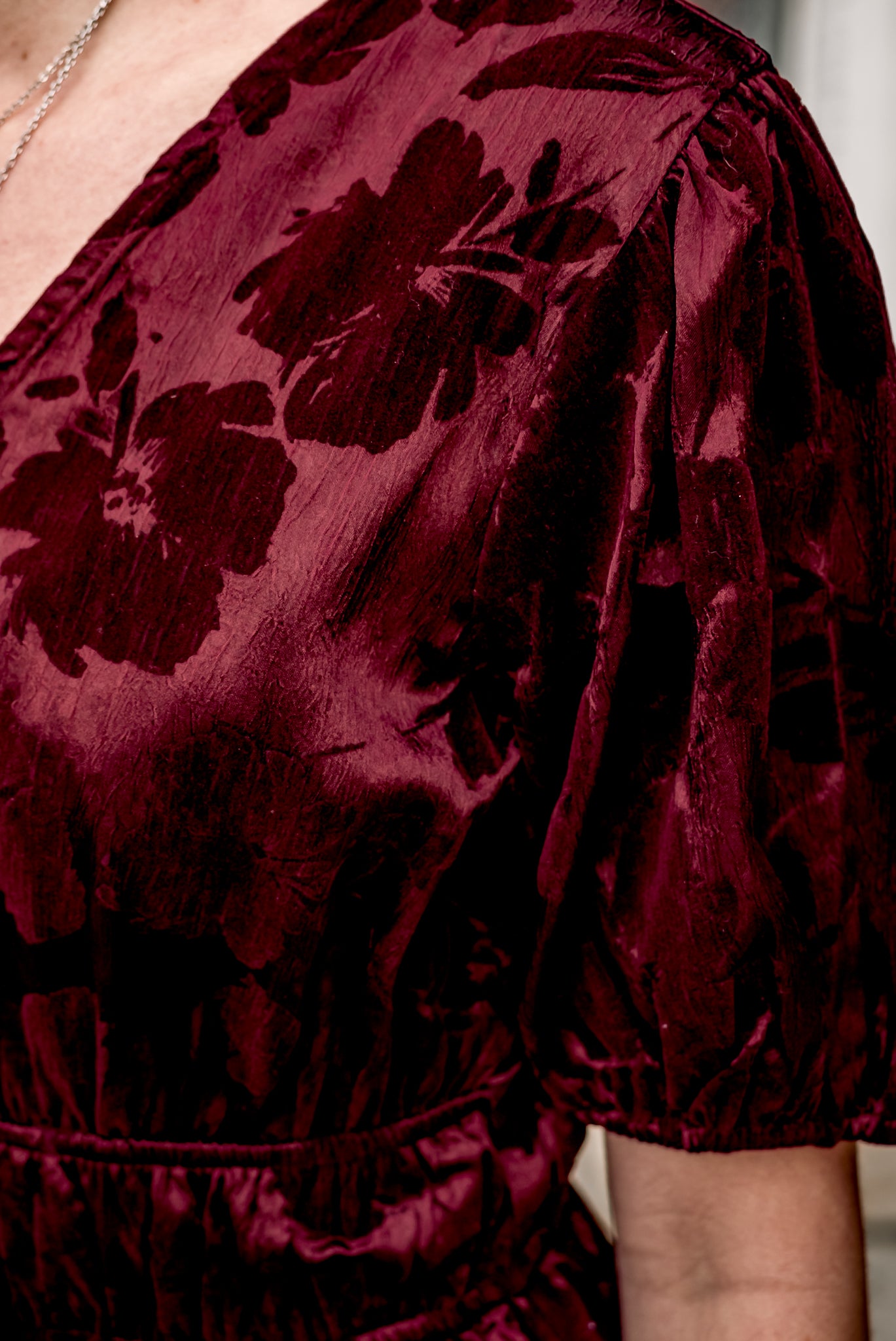 Veronica satin & velvet blouse top