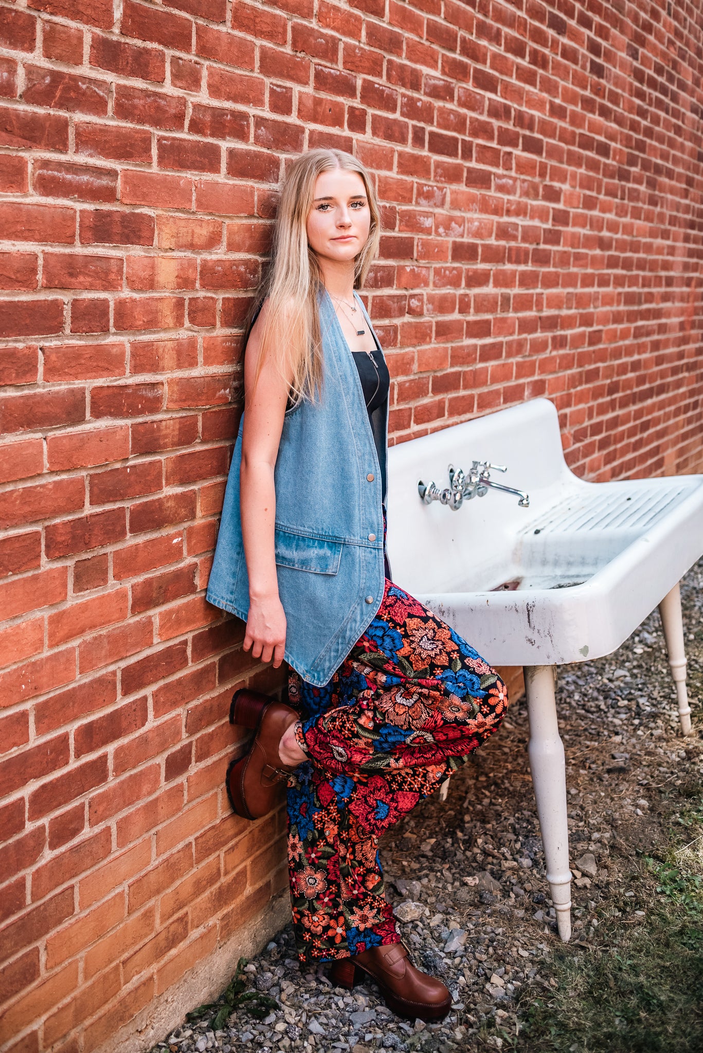 Penny Lane High Waisted Floral Print Pants