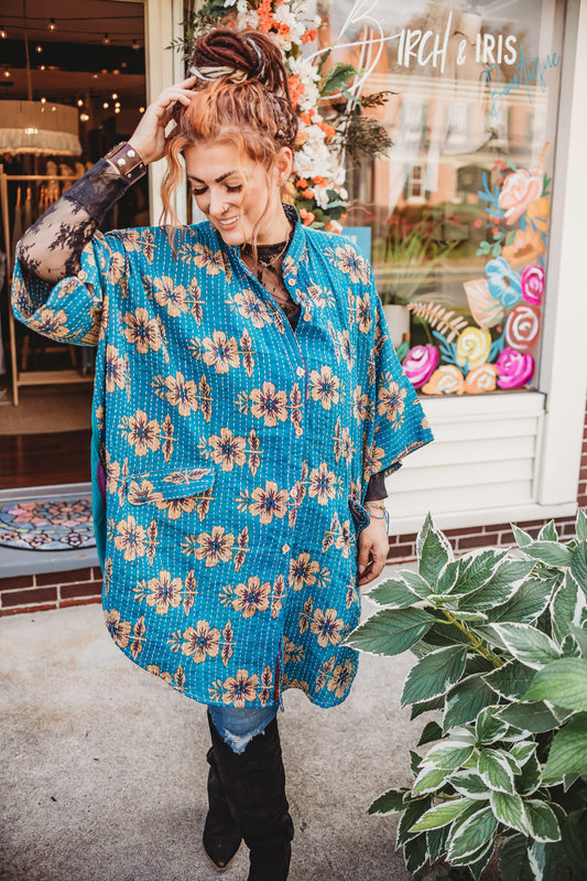 OS Handcrafted Free to be button down tunic