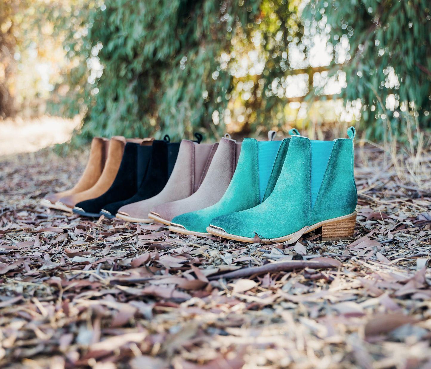 ONLINE EXCLUSIVE Wylie Suede Ankle Boot in Teal