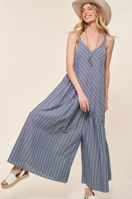 Cruz asymmetrical wide leg jumpsuit