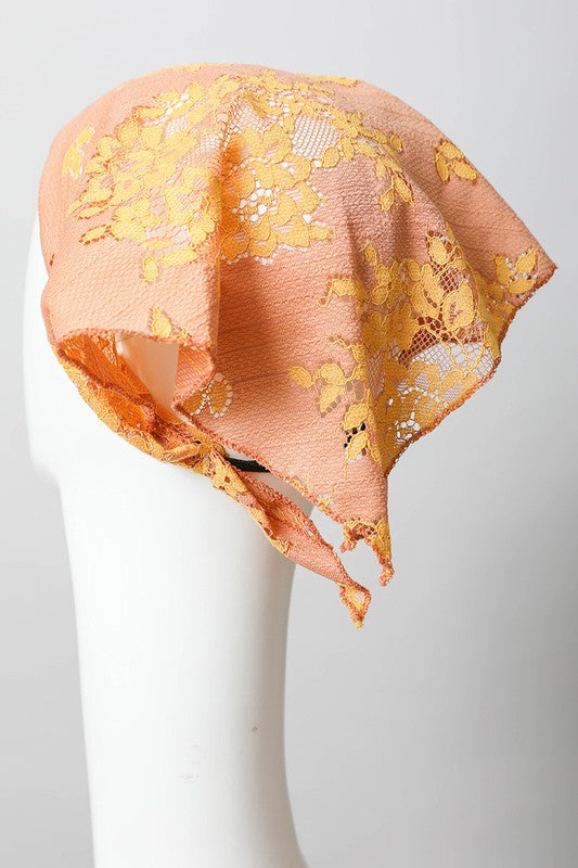 Bohemian Floral Lace Headscarf