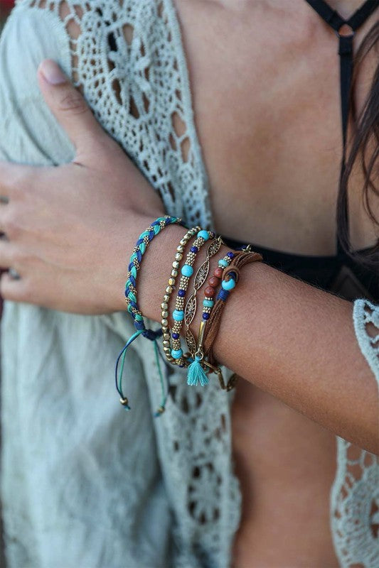 Turquoise Stackable Suede Bracelet