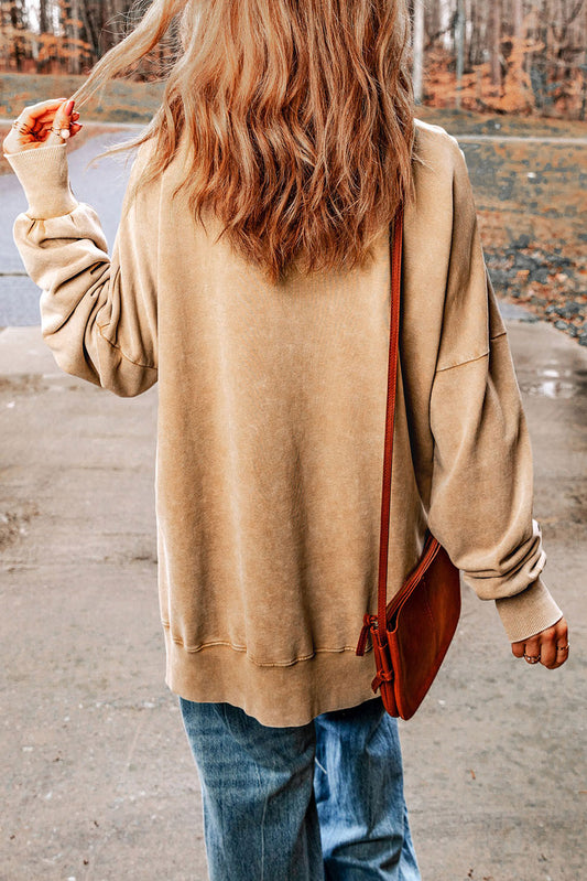 ONLINE EXCLUSIVE Round Neck Dropped Shoulder HOWDY FALL Graphic Sweatshirt