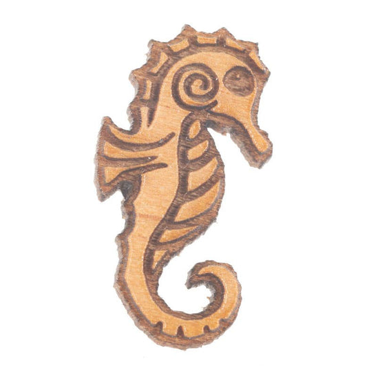 Seahorse Wood Studs earrings