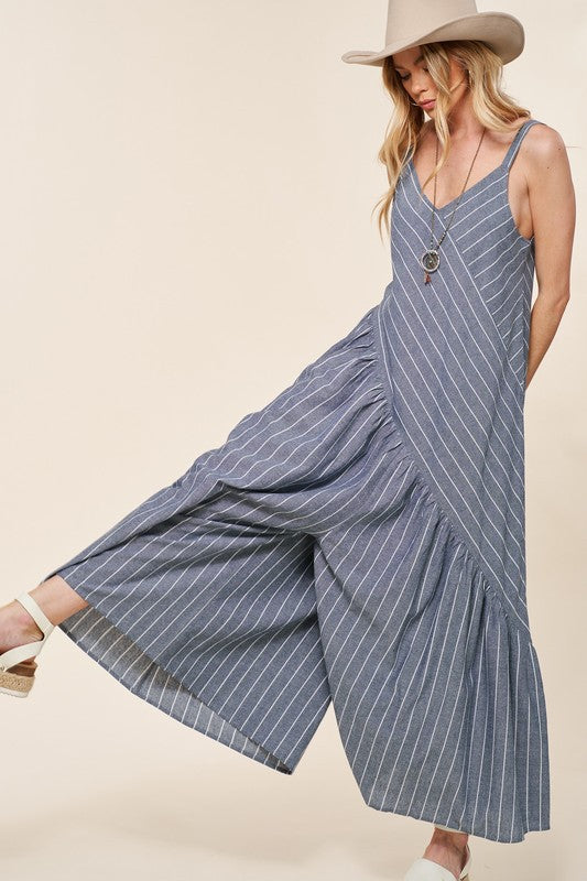 Cruz asymmetrical wide leg jumpsuit