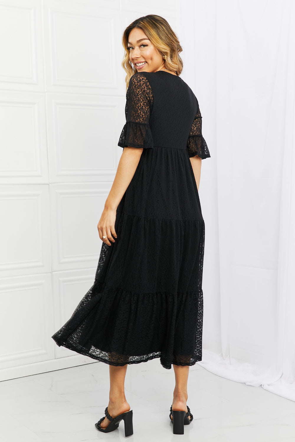 ONLINE EXCLUSIVE P & Rose Lovely Lace Full Size Tiered Dress