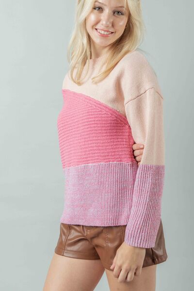 ONLINE EXCLUSIVE  Color Block Long Sleeve Sweater