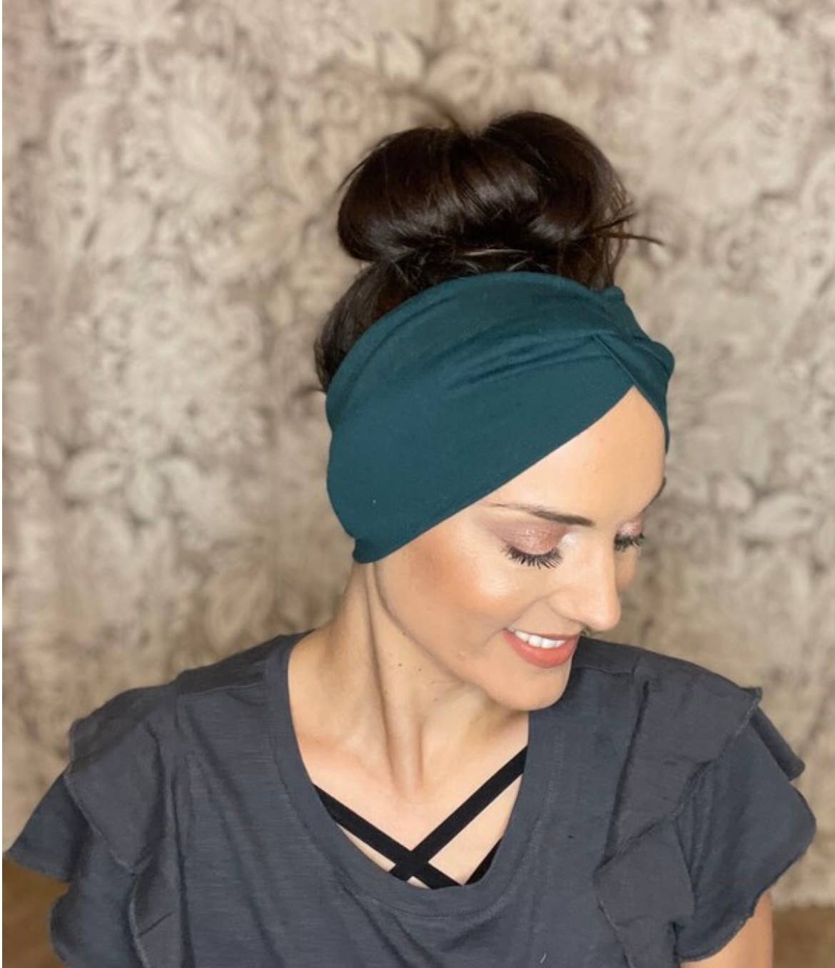 Hunter green wide women’s 4" headband