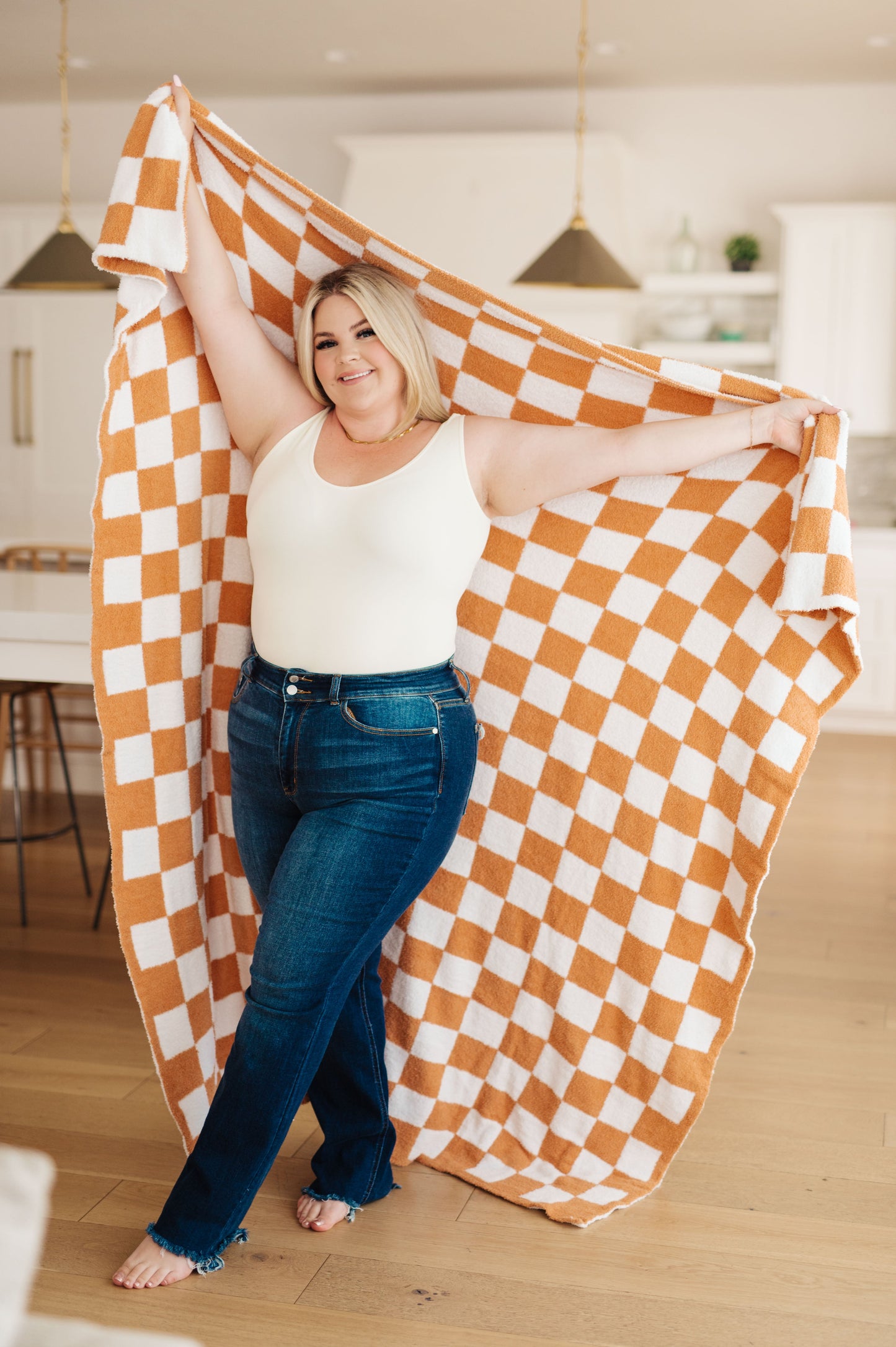 ONLINE EXCLUSIVE Penny Blanket Single Cuddle Size in Copper Check