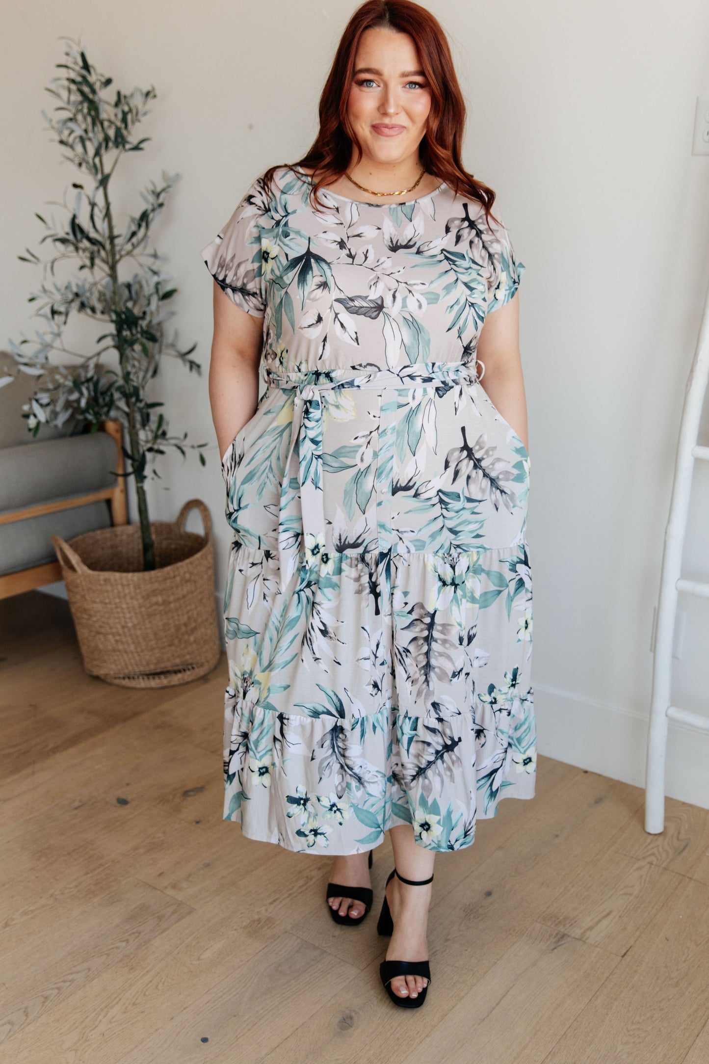 ONLINE EXCLUSIVE Into the Night Dolman Sleeve Floral Dress