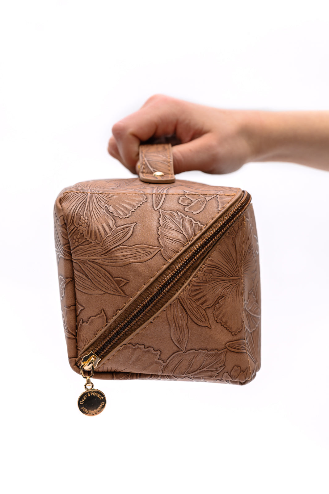 ONLINE EXCLUSIVE Life In Luxury Large Capacity Cosmetic Bag in Tan