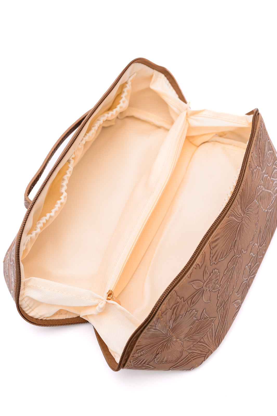 ONLINE EXCLUSIVE Life In Luxury Large Capacity Cosmetic Bag in Tan
