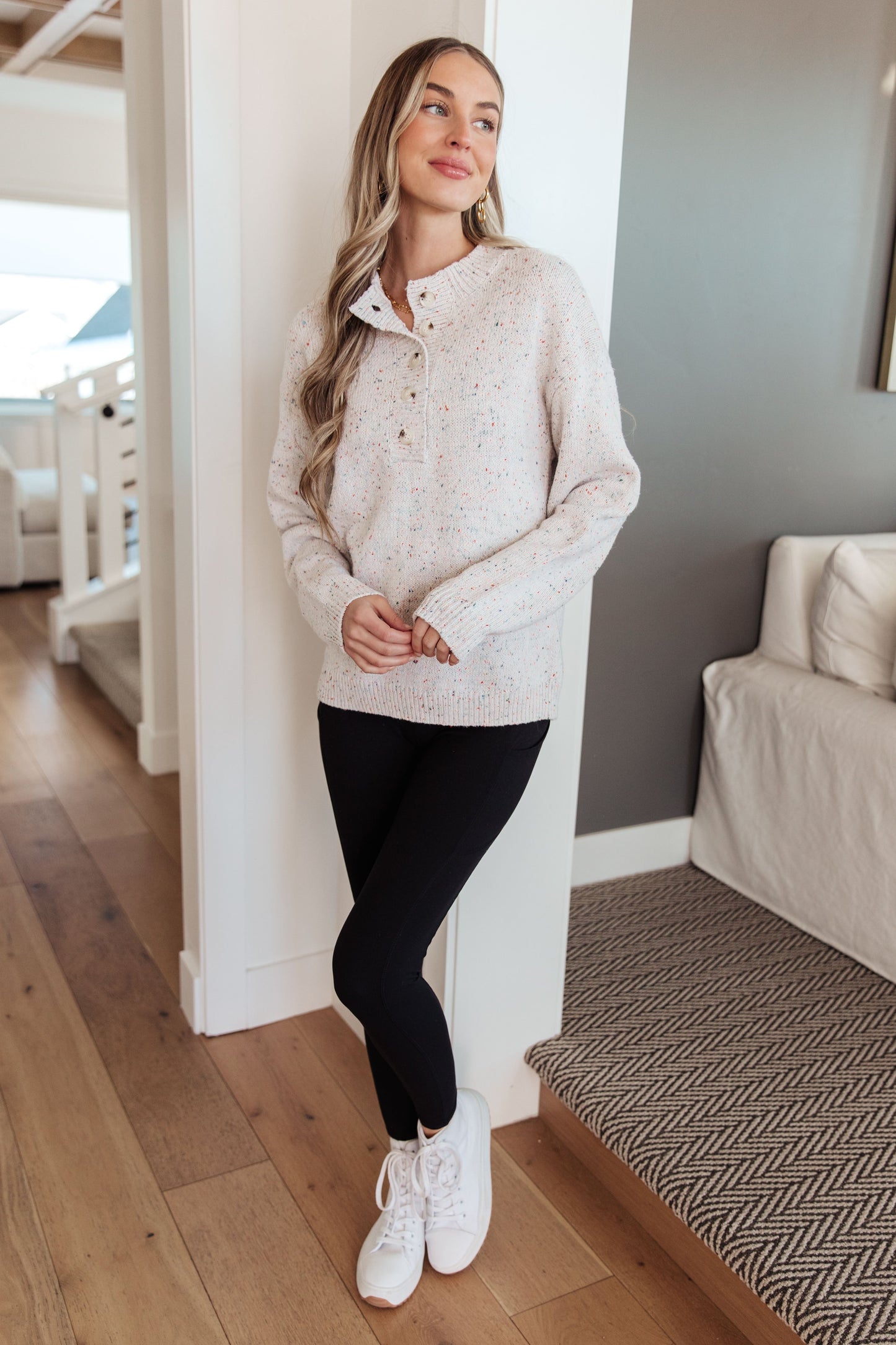 ONLINE EXCLUSIVE Never Give Up Henley Sweater